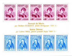 1975 MONACO BF 8 MNH ** Europa, Europa-CEPT, Dipinti, Arte - Blocks & Kleinbögen