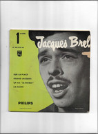 Disque 45 Tours  Jacques Brel 4 Titres  Sur La Place - Grand Jacques - ça Va "le Diable" - La Haine - 45 T - Maxi-Single