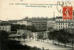 St Mandé * Vue Panoramique De La Place De La Mairie , Vers L'avenue Victor Hugo * Kiosque à Musique - Saint Mande