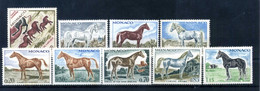 1970 MONACO SET MNH ** 831/838+A95 Cavalli Di Razza - Unused Stamps