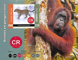 A7779 - Guinea-Bissau -  ERROR MISPERF Stamp Sheet - Animals GORILLAS Panther - Gorilles