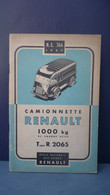 Camionette Renault Type R 2065  - Notice D'entretien - 1957 - 48 Pages - Camion