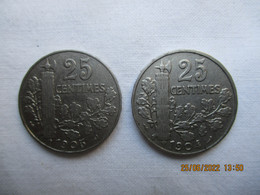 25 Centimes 1904 & 1905 - 25 Centimes