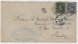 BELGIQUE - COB 30+31 DOUBLE CERCLE INGELMONSTER SUR LETTRE POUR PARIS, 1873 - 1869-1888 Liggende Leeuw