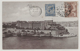 MALTA MALTE 1925 LA VALETTE Bighi Hospital Sea Maritime British Steamer PC > FRANCE Via JERSEY Franking & Cancel - Malte