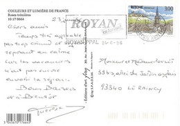 TIMBRE N°2995  -  BITCHE   - TARIF 19 08 96  -  SUR CP  -  FLAMME ROYAN     - 1996 - Postal Rates