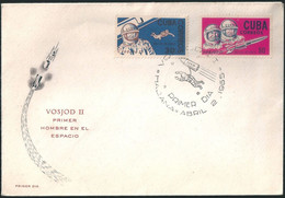 C3560 Kuba Cuba FDC With SPM Space Walk Astronaut Spacecraft Voskhod-2 - Noord-Amerika