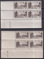 COINS DATES 1947/1948 - SITES ET MONUMENTS / NANCY YVERT N°778 - 2 BLOCS De 4 ** MNH - COTRE YVERT = 50 EUR - 1940-1949