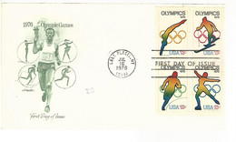 55775 ) USA Lake Placid Postmark 1976 First Day FDC - Cartas