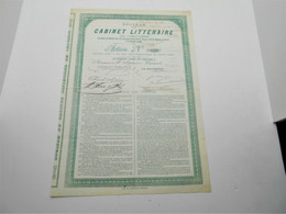 Action Société Du Cabinet Littéraire De Verviers  1891 N°828 Signature:Simonis,Charles Thirion - Other & Unclassified