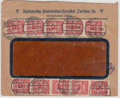 DR-Infla - 10x10 Mio. Korbdeckel, Brief (Sächs. Steinkohlen-Syndikat) Zwickau - Storia Postale