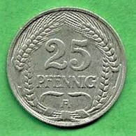 ALLEMAGNE / EMPIRE / 25 PFENNIG / 1911 A / NICKEL - 25 Pfennig