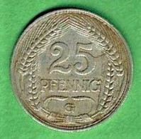 ALLEMAGNE / EMPIRE / 25 PFENNIG / 1911 G / NICKEL - 25 Pfennig