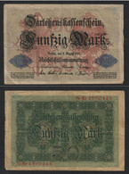 Allemagne 50 Mark; Darlehenskassenschein; 5 Août 1914, N. 4990448; P #49 - 50 Mark