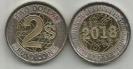 Zimbabwe 2 Dollar 2018. Bond Coin Bimetal UNC - Zimbabwe