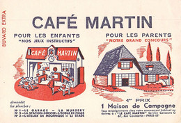 VIEUX PAPIERS BUVARD 13 X 21 CM CAFE MARTIN CONCOURS MAISON - Coffee & Tea