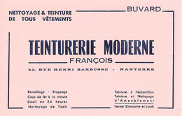 VIEUX PAPIERS BUVARD 13 X 21 CM TEINTURERIE MODERNE FRANCOIS NANTERRE RUE HENRI BARBUSSE - Textile & Clothing