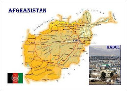 Afghanistan Country Map New Postcard * Carte Geographique * Landkarte - Afghanistan