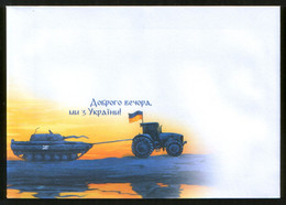 Ukraine 2022 Cover Russian-Ukrainian War, Good Evening, We Are From Ukraine ! Tractor And Russian Tank - Ukraine