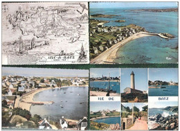 4 FOUR QUATRE CARTES D' ILE DE BATZ VOIR SCAN ....& Map Postcard..... (LOT 57) - Ile-de-Batz