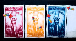 ERRORS Romania 1948 Mi 1117-1120  Printed With Points Color  The Constitution Unused - Varietà & Curiosità