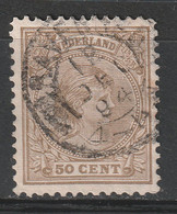 Niederlande 43 Aa Gestempelt, 50 Cent Wilhelmina Olivbraun 1891 - Usati