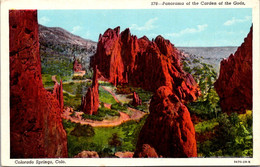 Colorado Colorado Springs Panorama Of The Garden Of The Gods Curteich - Colorado Springs