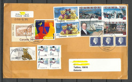 CANADA Kanada 2022 Cover To Estonia With Many Stamps Teddy Bear Snow Man Etc. - Brieven En Documenten