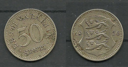 Estland Estonia Estonie 50 Senti Coin 1936 - Estonie