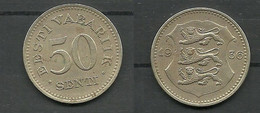 Estland Estonia Estonie 50 Senti Coin 1936 - Estonie