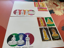 Buddha Stamp Thailand FDC From Hong Kong - Storia Postale