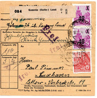 60341 - DDR - 1954 - 2@40Pfg/48Pfg MiF A Paketkte KAMENZ -> Westdeutschland - Cartas & Documentos