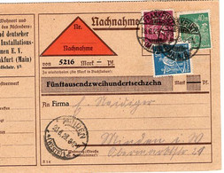 53132 - Deutsches Reich - 1923 - 40M Landarbeiter MiF A NN-Kte FRANKFURT -> MINDEN - Cartas & Documentos