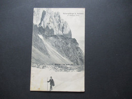 Österreich Um 1910 AK Kaisergebirge B. Kufstein Im Ellmauer Thörl Thematik Bergsteigen / Bergsteiger Mit Stock - Mountaineering, Alpinism