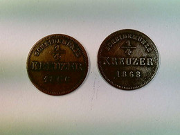 Münzen, 2x 1/4 Kreuzer, 1866 + 1868, Schwarzenburg Rudolstadt, Konvolut - Numismatica