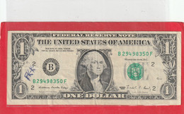 THE UNITED STATES OF AMERICA - FEDERAL RESERVE NOTE . 1 DOLLAR . SERIES 1988 . LETTRE B N° 2 . 2 SCANES - Federal Reserve (1928-...)