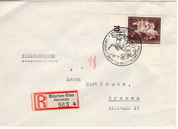 53555 - Deutsches Reich - 1942 - 42Pfg  Braunes Band '41 EF A R-Bf M SoStpl MUENCHEN - DAS BRAUNE BAND ... -> BREMEN - Ippica