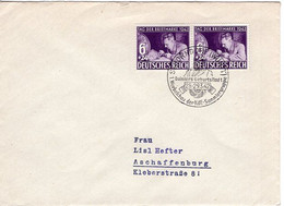 53561 - Deutsches Reich - 1942 - 2@6Pfg Tag Der Briefmarke A Bf SCHORNDORF - DAIMLERS GEBURTSSTADT ... -> Aschaffenburg - Voitures