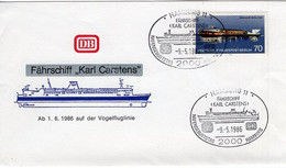 53563 - Berlin - 1986 - 70Pfg Moby Dick EF A Umschl M SoStpl HAMBURG - FAEHRSCHIFF 'KARL CARSTENS' - Schiffe