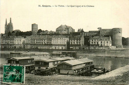 Angers * La Maine * Le Quai Ligny Et Le Château * Bateau Lavoir - Angers