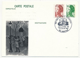 Entier Repiqué - 1,90 Liberté - 150 Ans Du Gaz à Nantes - 44 NANTES - 14/15 Novembre 1987 - Overprinter Postcards (before 1995)