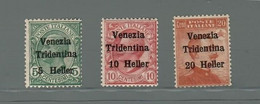 Italia 1918 TERRE REDENTE TRENTINO ALTO ADIGE ( Sass.28/30) **MNH - Trento