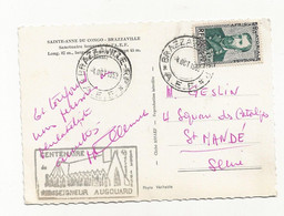 22-7-2229 AEF 1952 - Brazzaville - Centenaire Monseigneur Augouard - Cathédrale Congo - Storia Postale