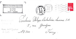 Curiosité Enveloppe Commerciale Blanche Secap Paris Armées 01 An 3 3-5 2002 Rectification De Date Cachet Manuel 6-5 - Storia Postale