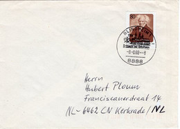 53594 - Bund - 1988 - 80Pfg Schopenhauer EF A Bf BLINDHEIM 8.8.88 -> Niederlande - Cartas & Documentos