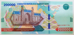 UZBEKISTAN: NEW Highest Denomination Banknote 200000 200.000 SUM SOUM SOM 2022 UNC - Ouzbékistan