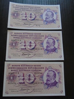 SWITZERLAND SUISSE  , P 45p, 10 Francs, 1970, UNC  Neuf, All 3 Signatures - Suiza