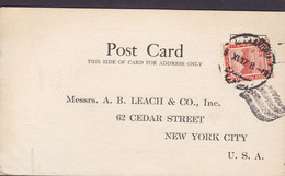 Egypt Egypte ALEXANDRIA 1917 Card Karte NEW YORK City USA (2 Scans) - 1915-1921 Brits Protectoraat