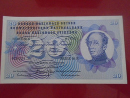 SWITZERLAND SUISSE  , P 46t , 20 Francs, 1972 , UNC Neuf - Suisse