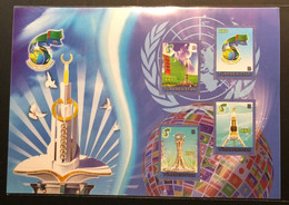 Turkmenistan 2020 State Symbols XXV Ann Neutrality Mosque Modern Architecture Set Of 4 Stamps In Block - Turkmenistán